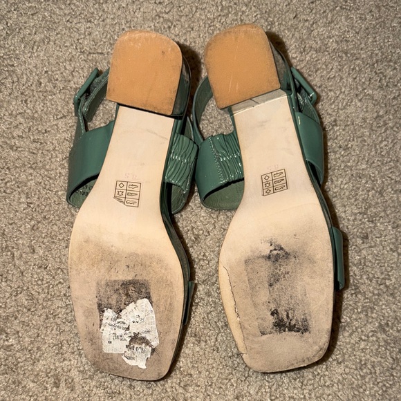 Jeffrey Campbell Teal Platform Square Toe Sandals - Picture 5 of 6